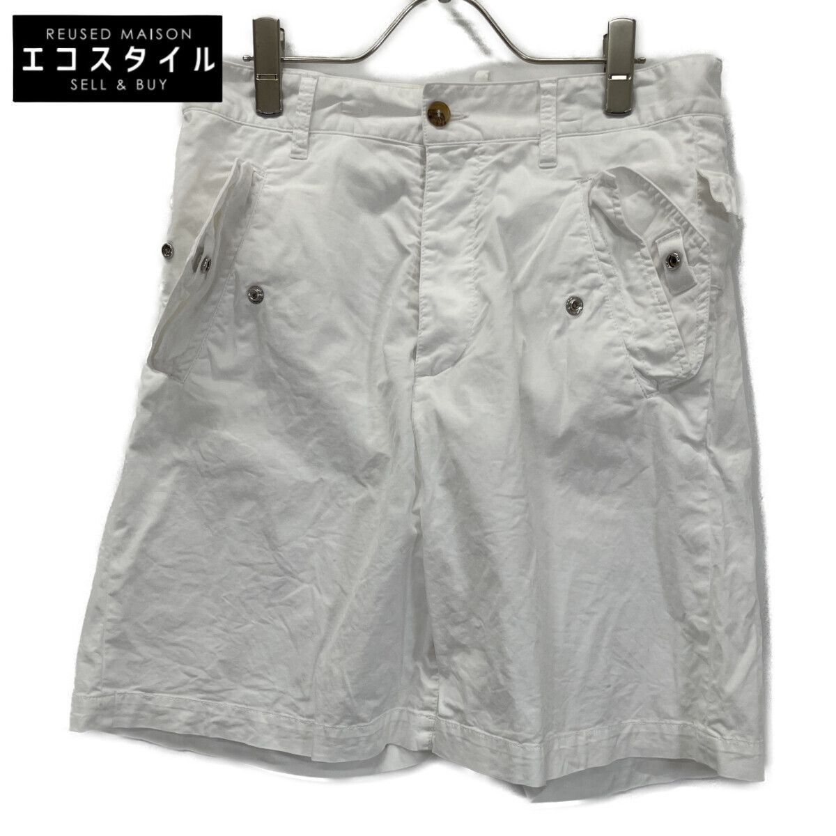 ディースクエアード ﾎﾜｲﾄ ｺｯﾄﾝ ｼｮｰﾄｶｰｺﾞﾊﾟﾝﾂ 44