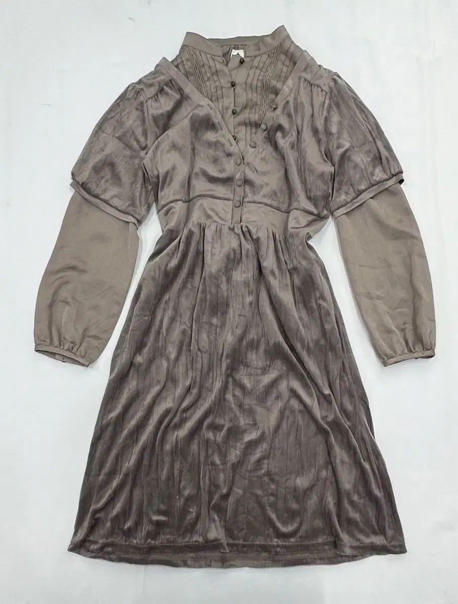 日本ヴィンテージ シュシュ 룬 ショコラ ラテギャル ヒメ ブラウン ONE PIECE ブラウス コーディネートセット