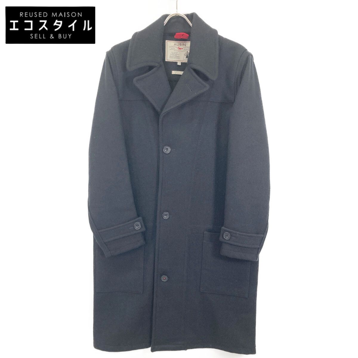 AUBIN オーバン ﾌﾞﾗｯｸ ｳｰﾙ ﾁｪｽﾀｰｺｰﾄ Small