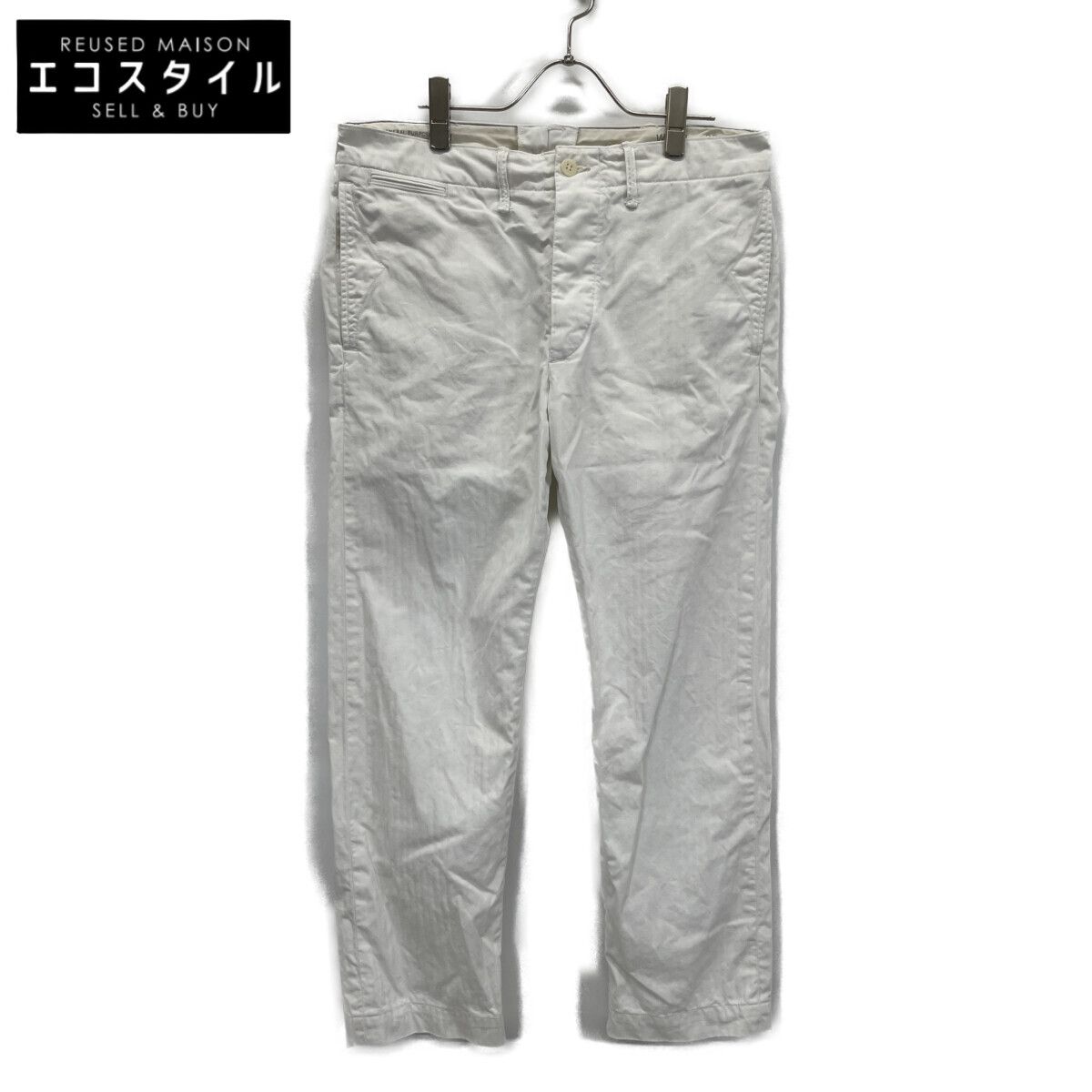 RRL ダブルアールエル ﾎﾜｲﾄ ｺｯﾄﾝ ﾎﾞﾀﾝﾌﾗｲ ﾁﾉﾊﾟﾝﾂ