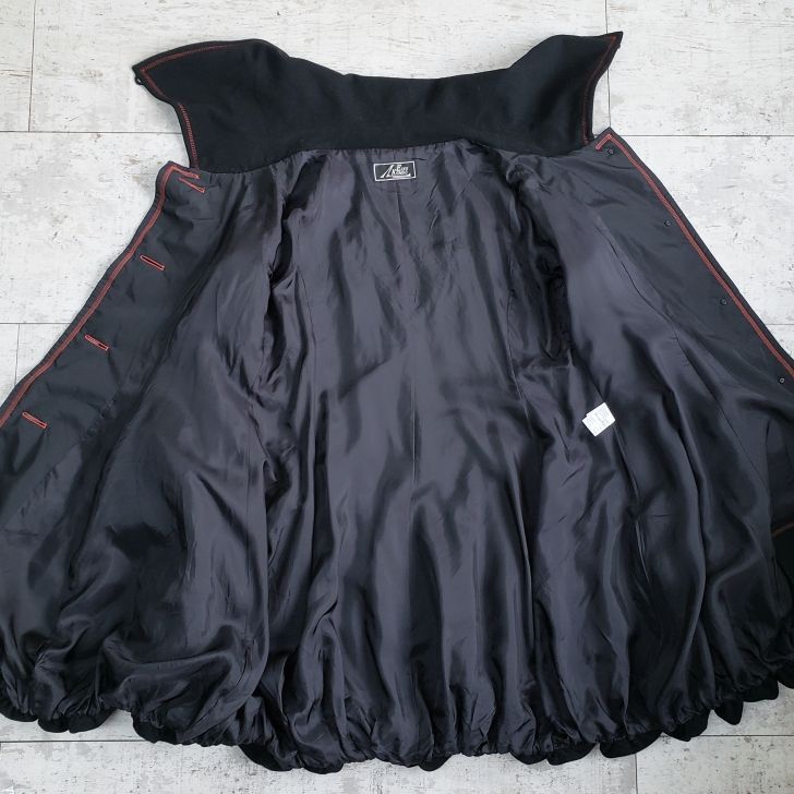 【美品】 EIKO KONDOU 麻混 コート サイズ42 シアー エイココンドウ ☆ ウール混 コート 42 ブラック 黒 ブラック 切替