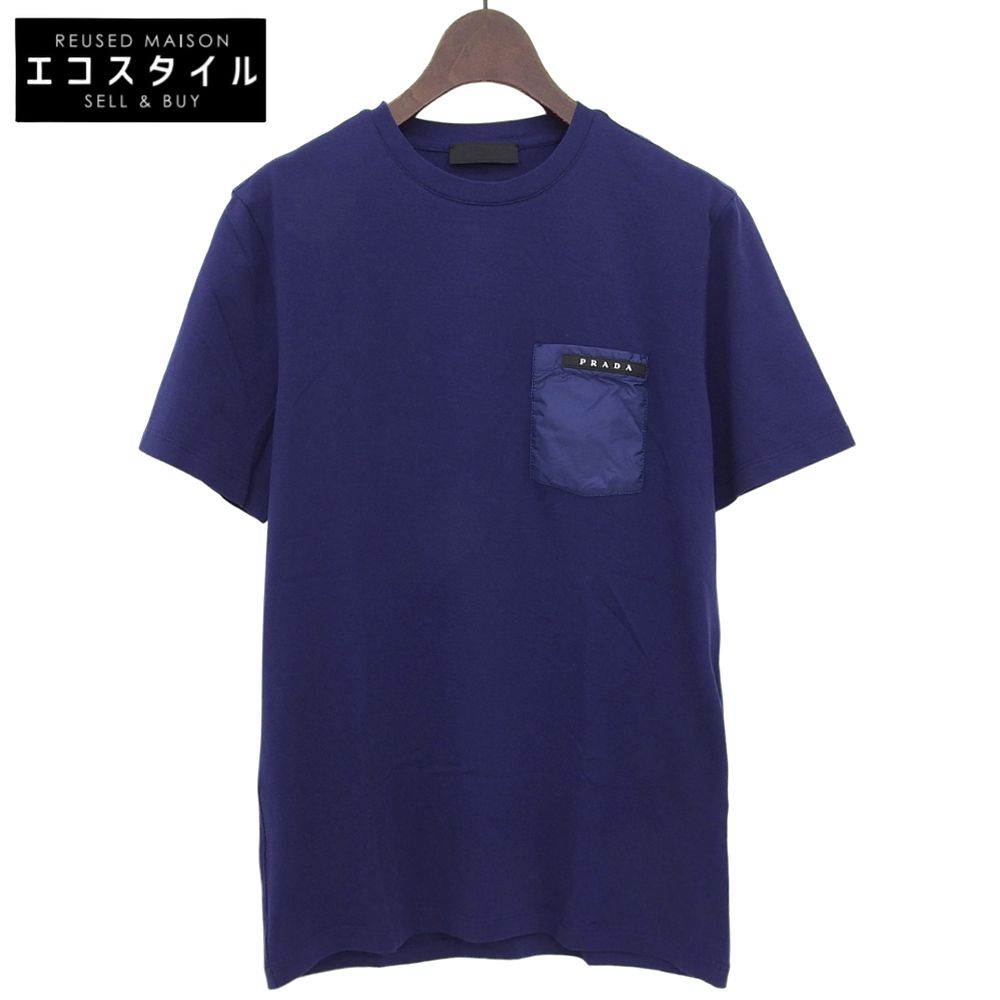 PRADA プラダ ラバーロゴ ポケット コットン Tシャツ トップス メンズ