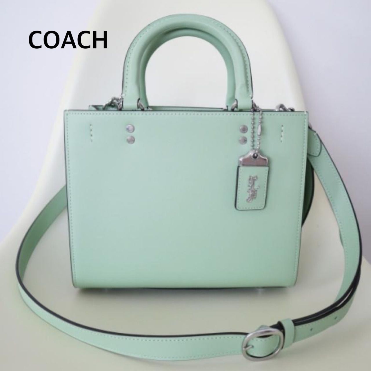 COACH コーチ ローグ25 CP 134 バッグ グリーン キレイめ お出掛け ハイブランド み 6462116