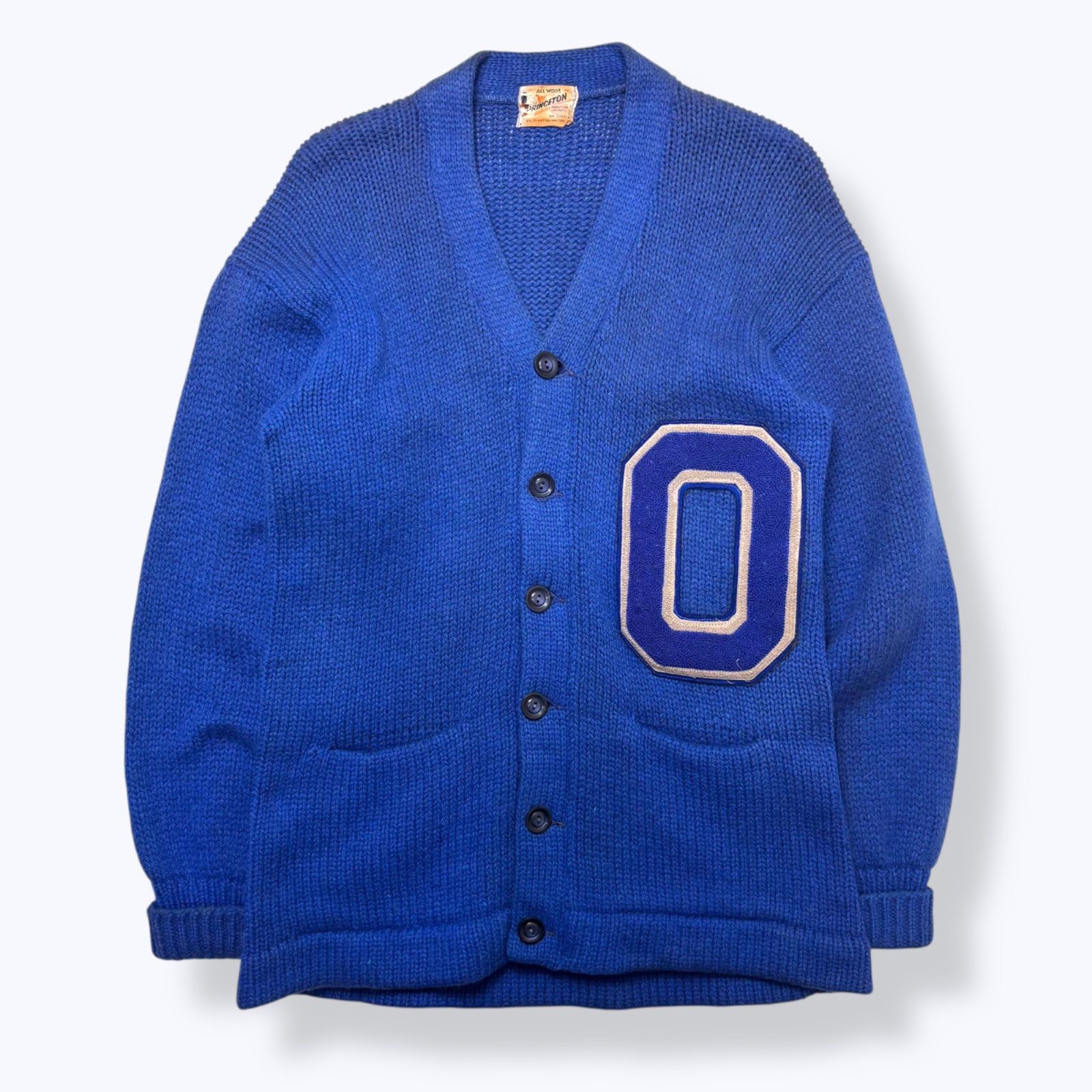 50s PRINCETON Lettered Knit Cardigan 50年代 プリンストン レタード 