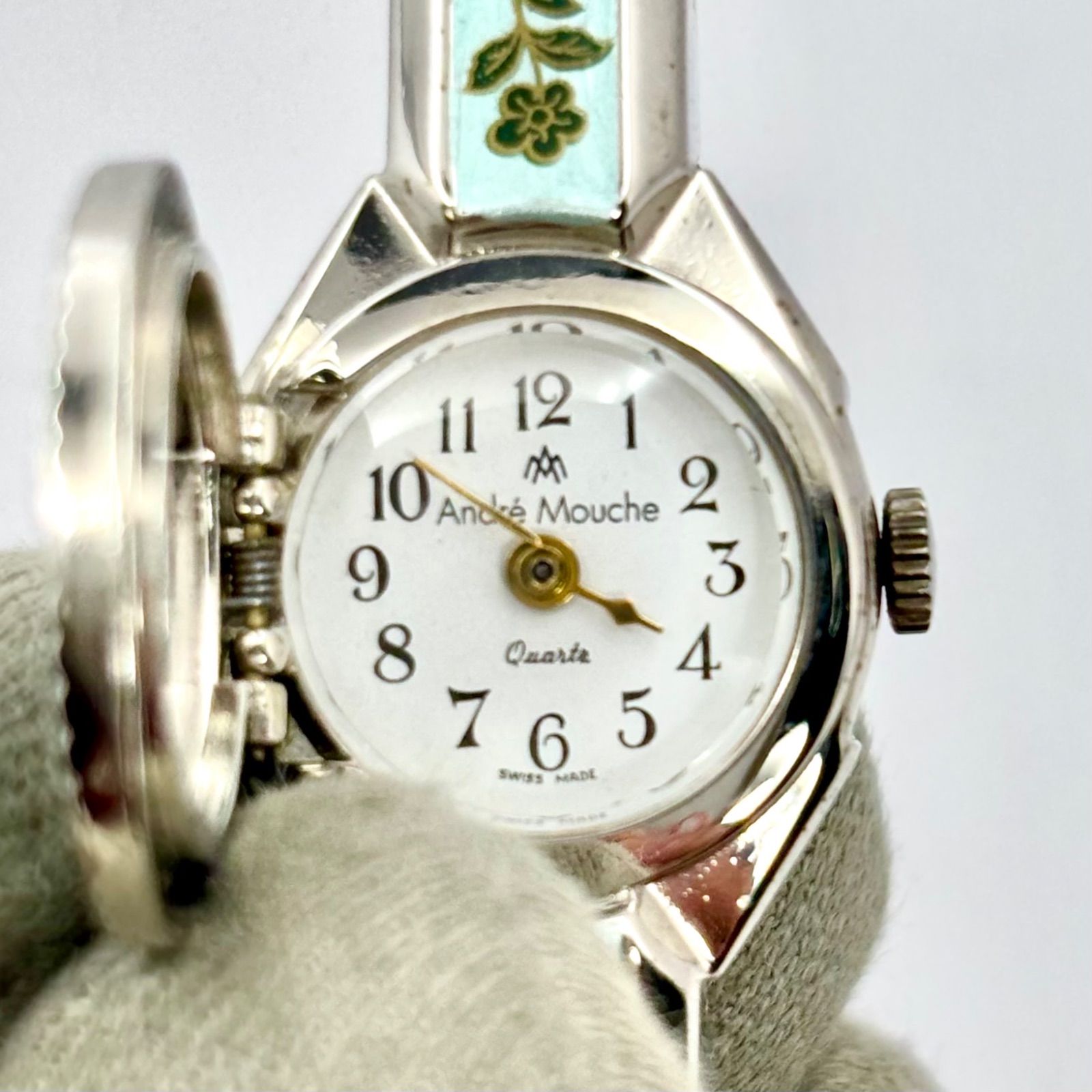 希少】ANDRE MOUCHE アンドレムッシュ 腕時計 バングル シルバー 希少