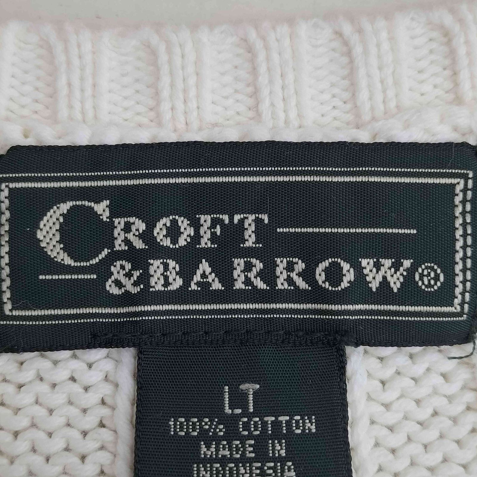 クラフトアンドバロー Croft＆Barrow 90s コットン ケーブル ニット べ