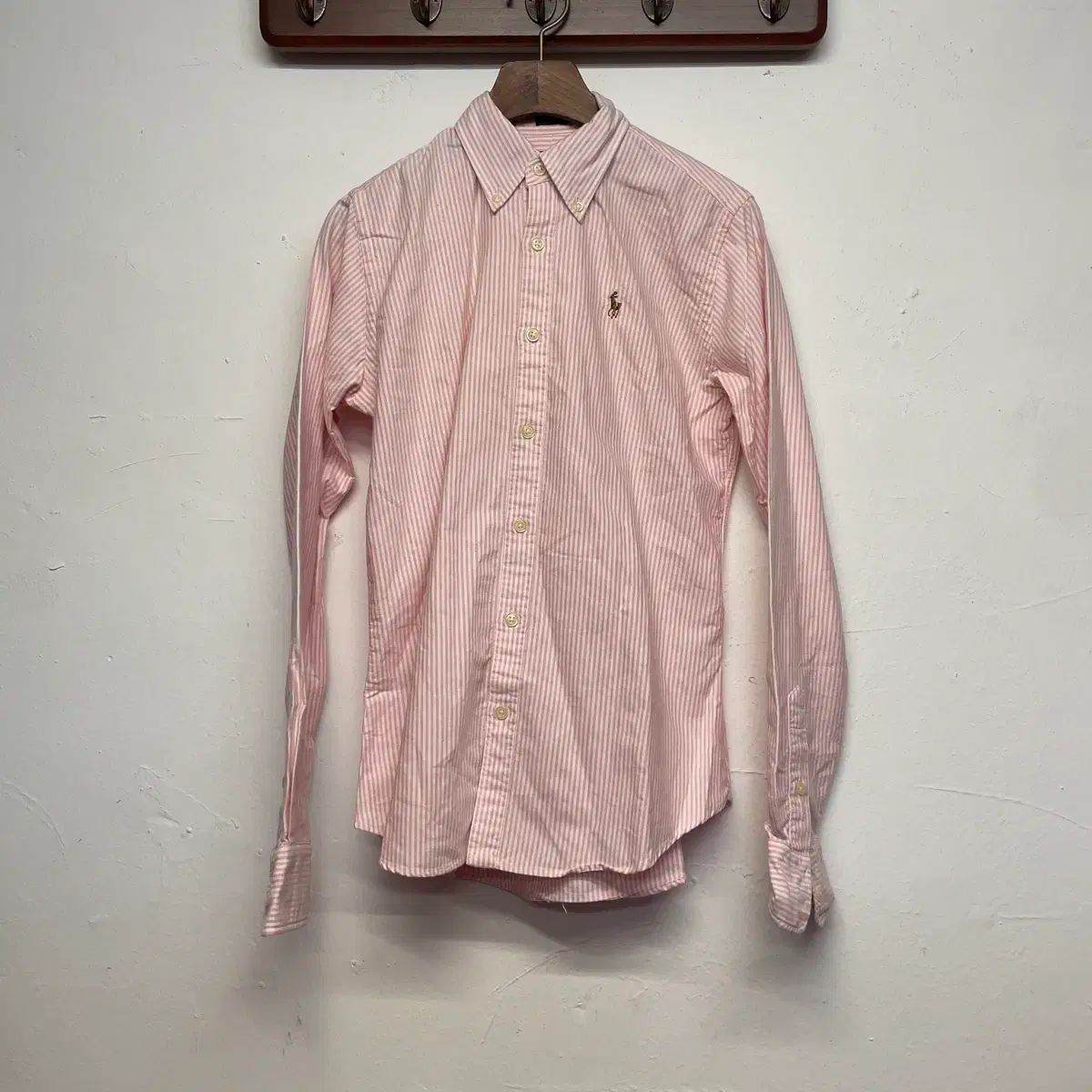 ポロラルフローレン ウィメンズ スリムフィット ピンク オックスフォード シャツ