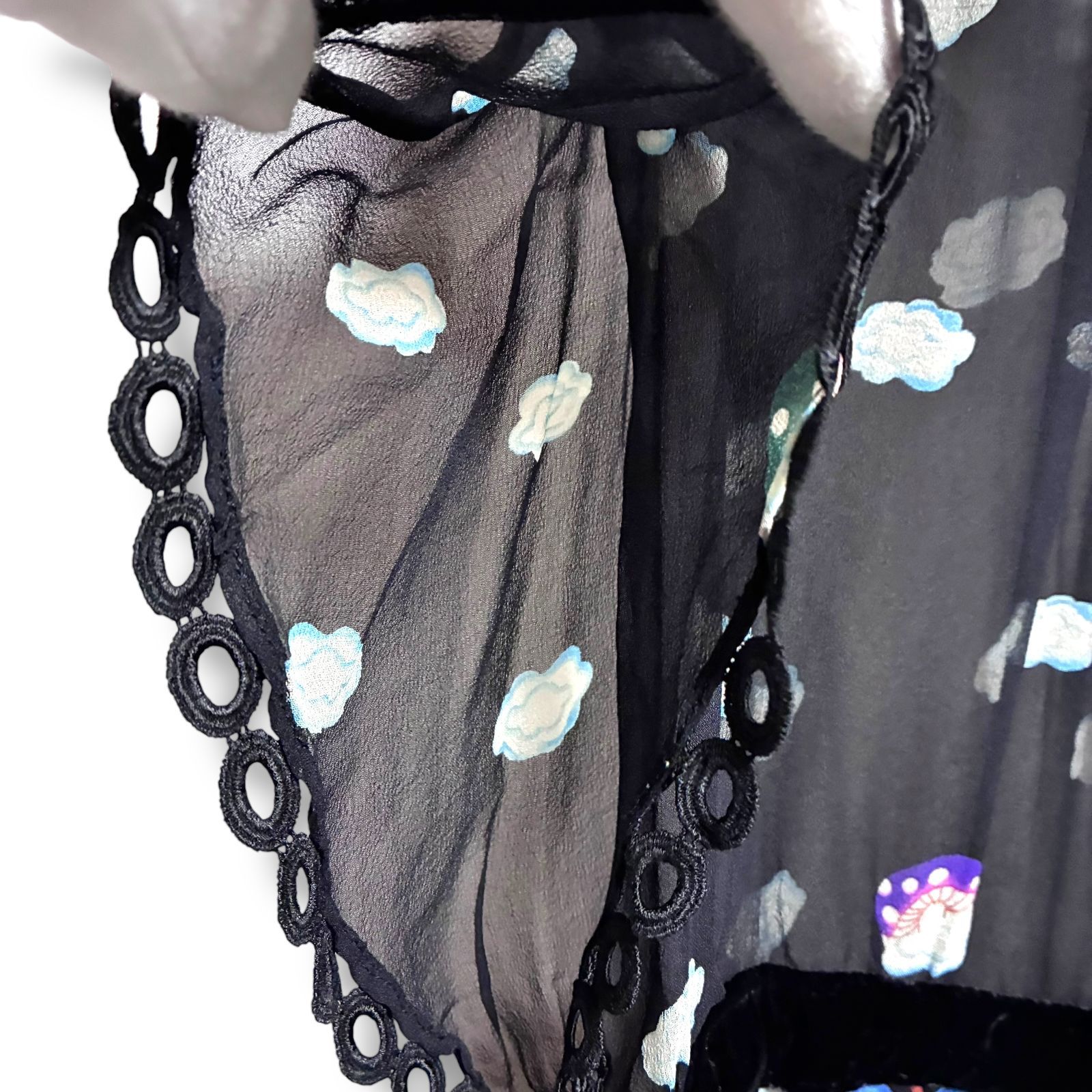 ツモリチサト TSUMORI CHISATO ドレスワンピース サイズ2 シアー 黒