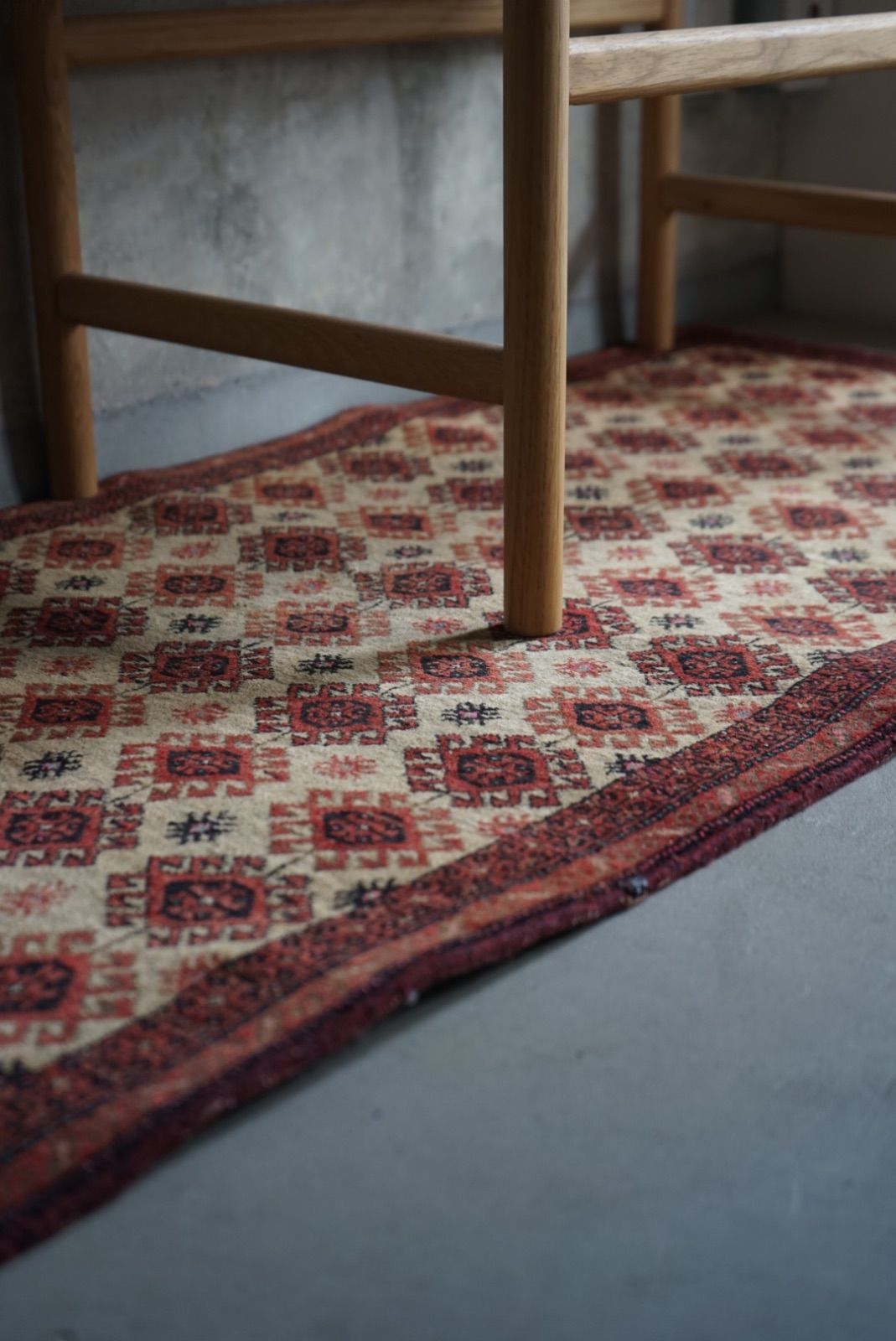 ヴィンテージラグ トルコ ランナーラグ ベージュ 1970年代 133 × 58.5