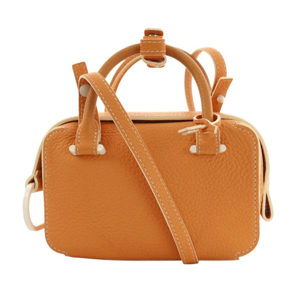 デルヴォー DELVAUX クールボックス ナノ 2 WAYバッグ ハンド ショルダー レザー オレンジ |AQ OS SH
