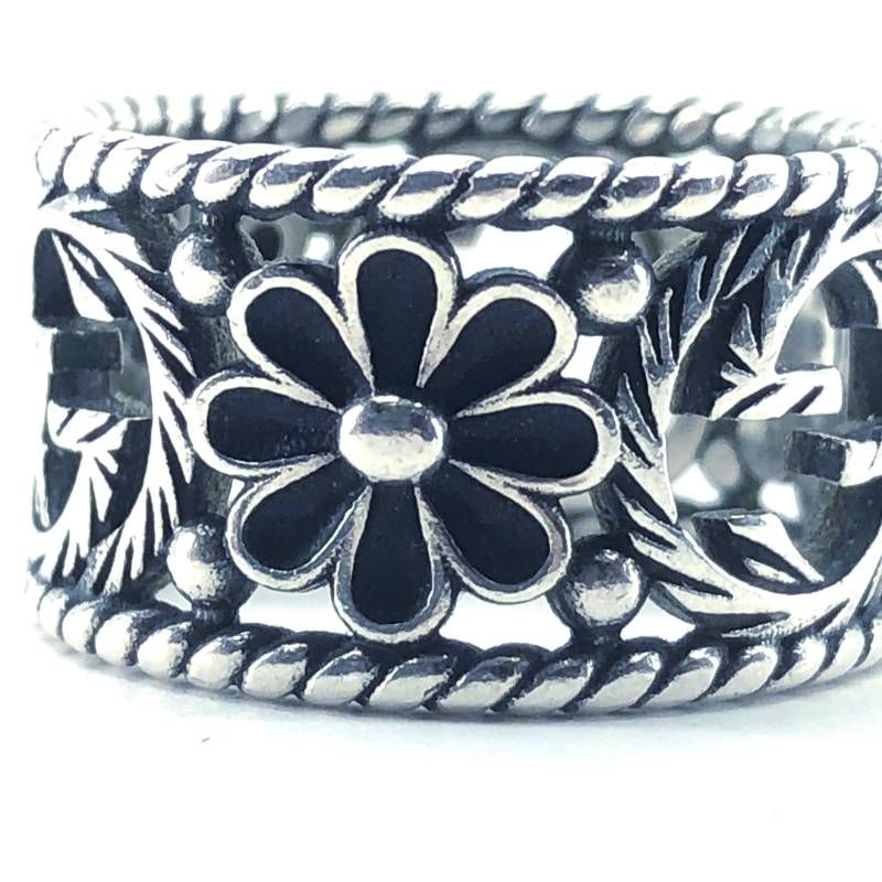 美品】GUCCI グッチ／インターロッキングG フラワー リング 指輪