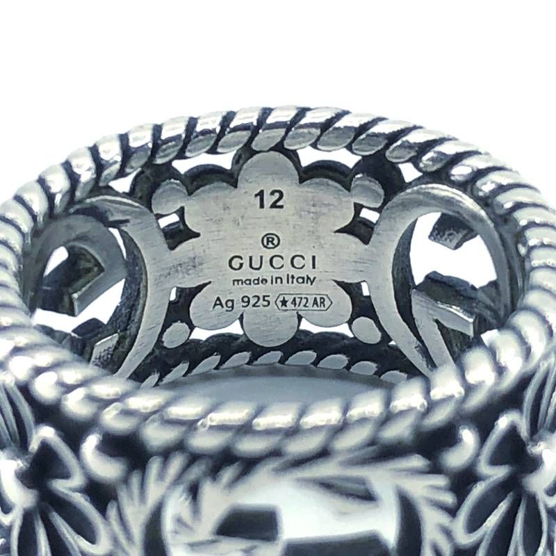 美品】GUCCI グッチ／インターロッキングG フラワー リング 指輪
