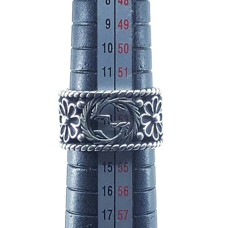 美品】GUCCI グッチ／インターロッキングG フラワー リング 指輪