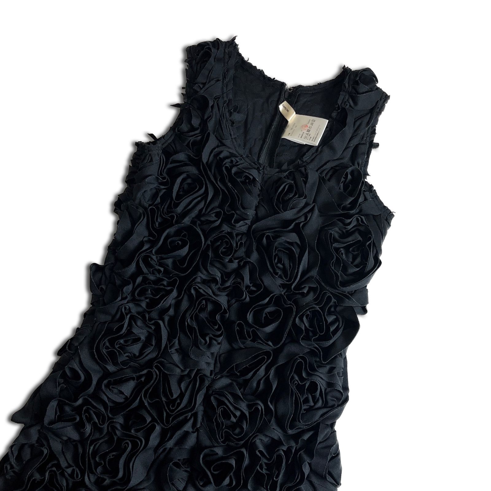 23ss】COMME des GARCONS オーバーオール 薔薇 M ブラック