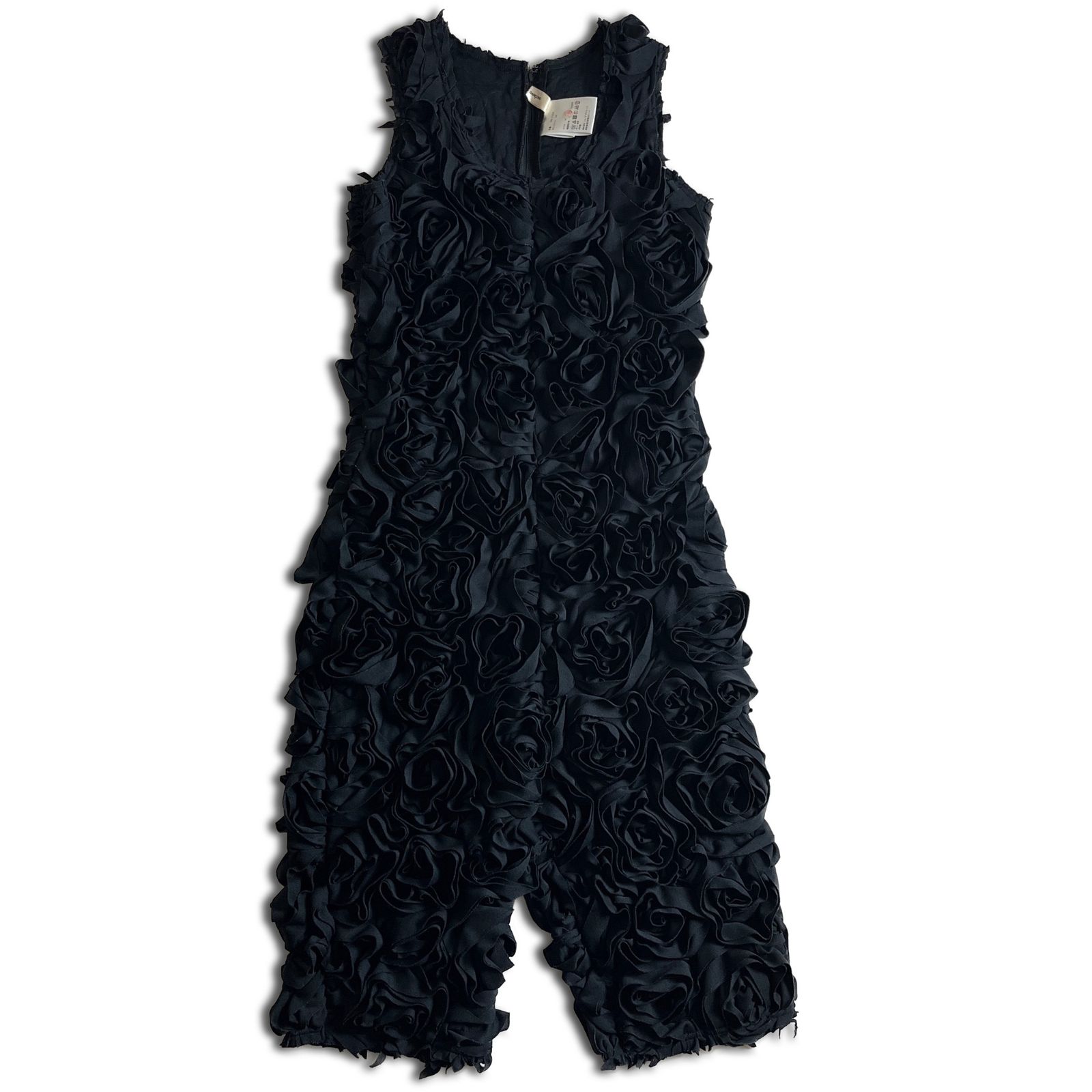 23 ss COMME des GARCONS オーバーオール 薔薇 M ブラック コムデギャルソン