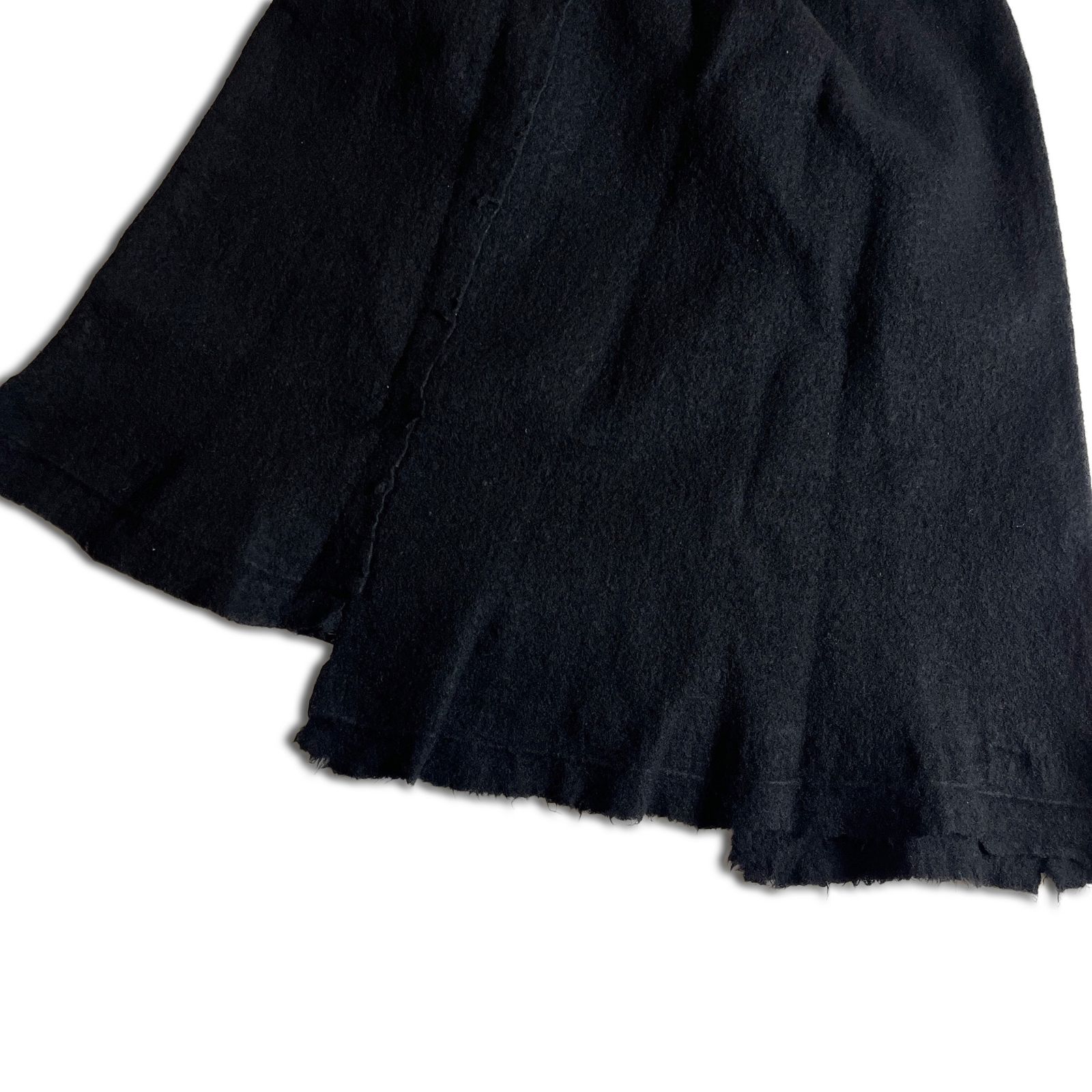 美品 07AW】COMME des GARCONS ウール縮絨 変形 断ち切り スカート S 