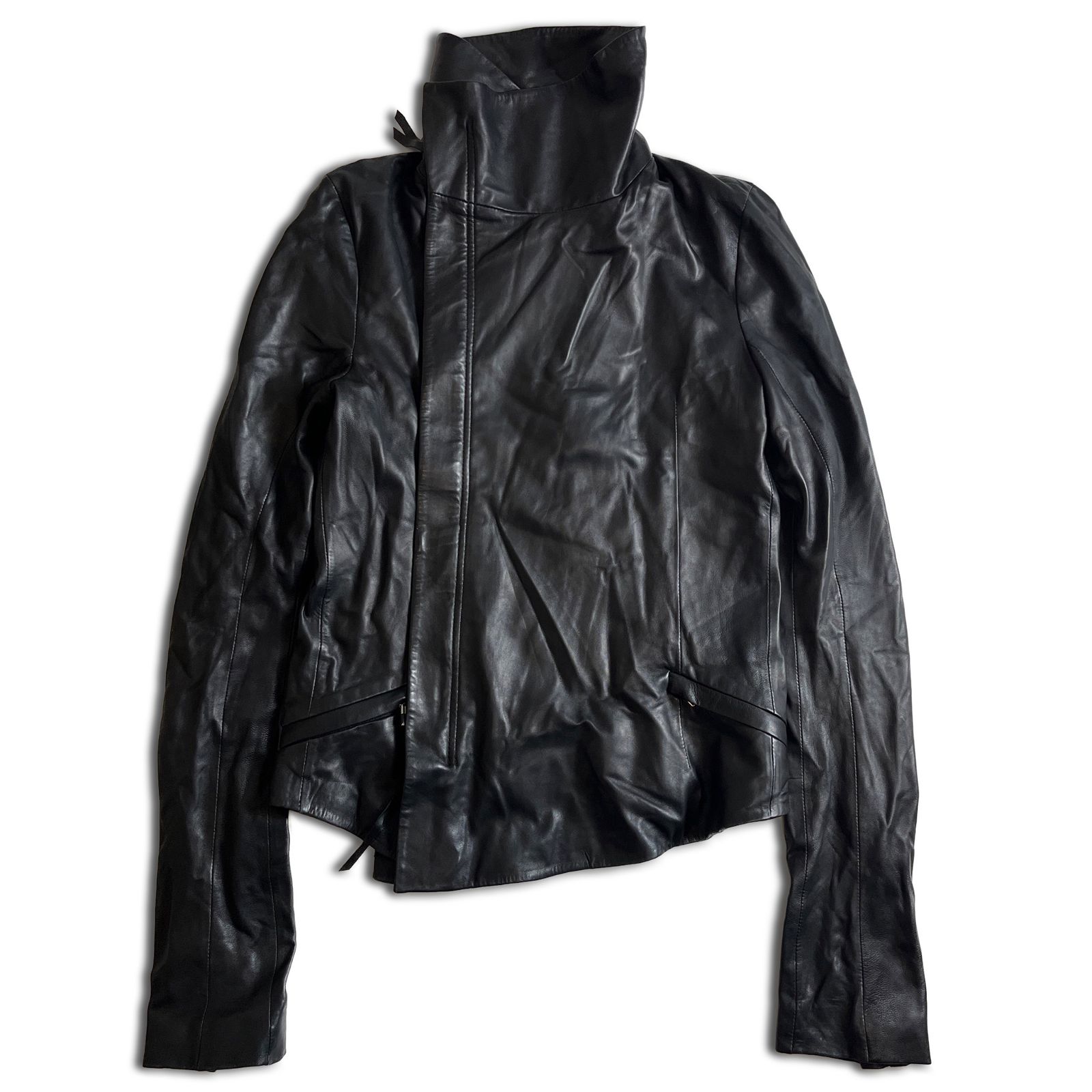 EKAM ハイネック ラムレザージャケット Ekam レザージャケット 希少 ハイネック 変形 アーカイブ ライダース