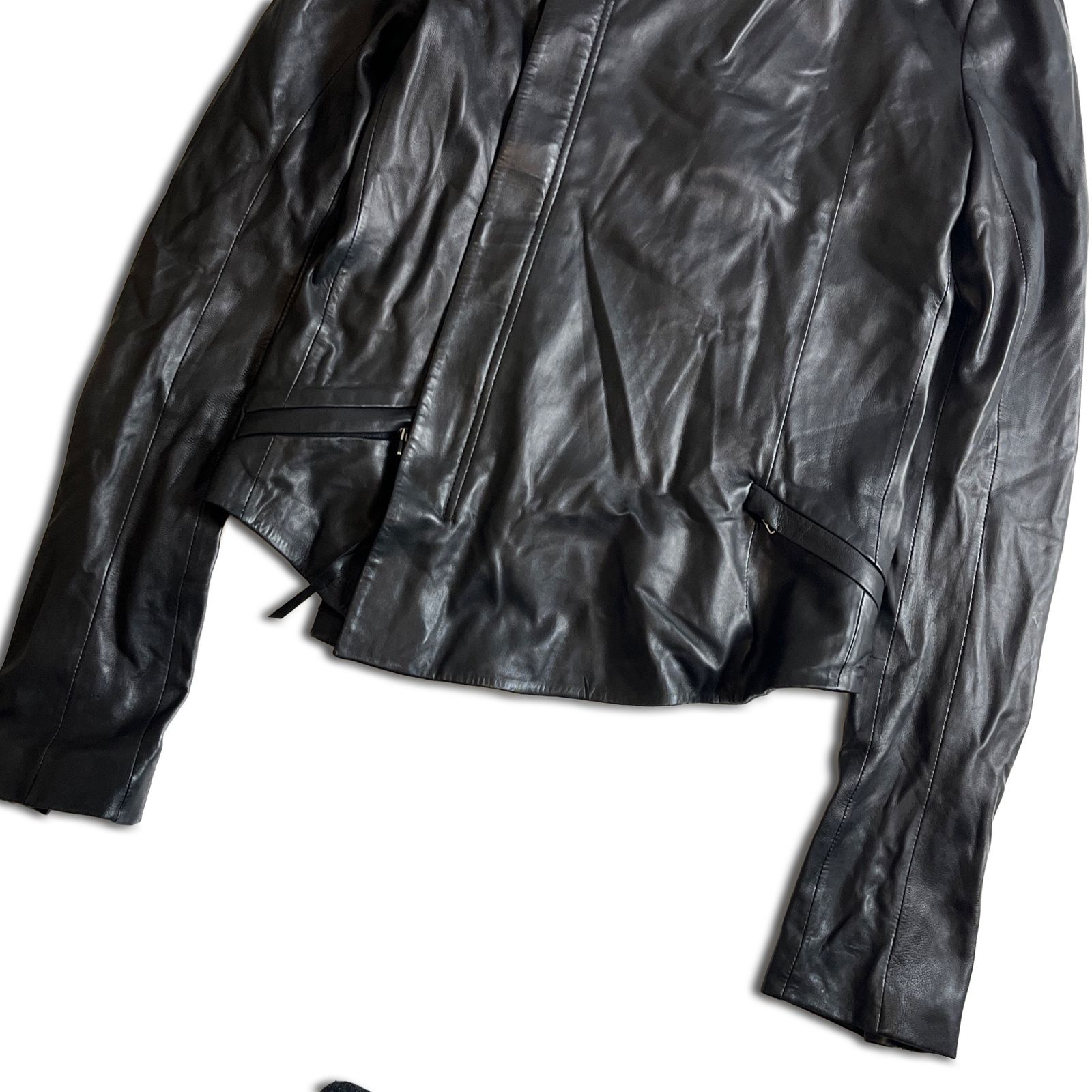 EKAM ハイネック ラムレザージャケット EKAM ハイネック レザージャケット L ブラック エカム 2000000021805