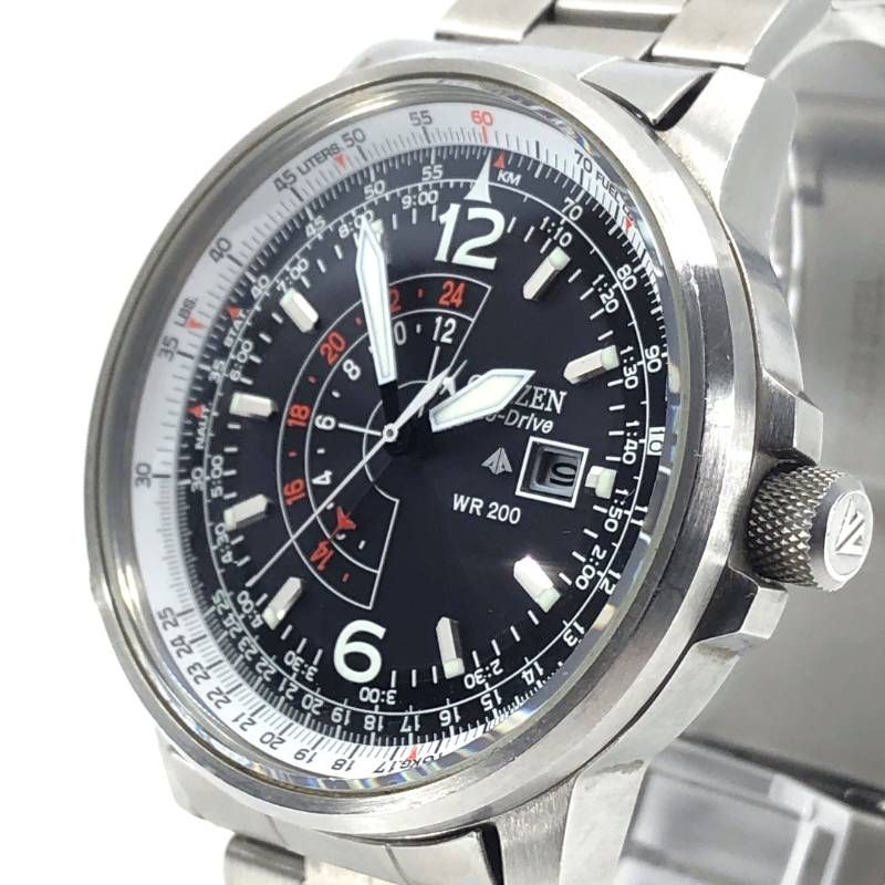 CITIZEN シチズン プロマスター エコドライブ ナイトホーク B 877 SO 15979 ソーラークォーツ ステンレス シルバー ブラック