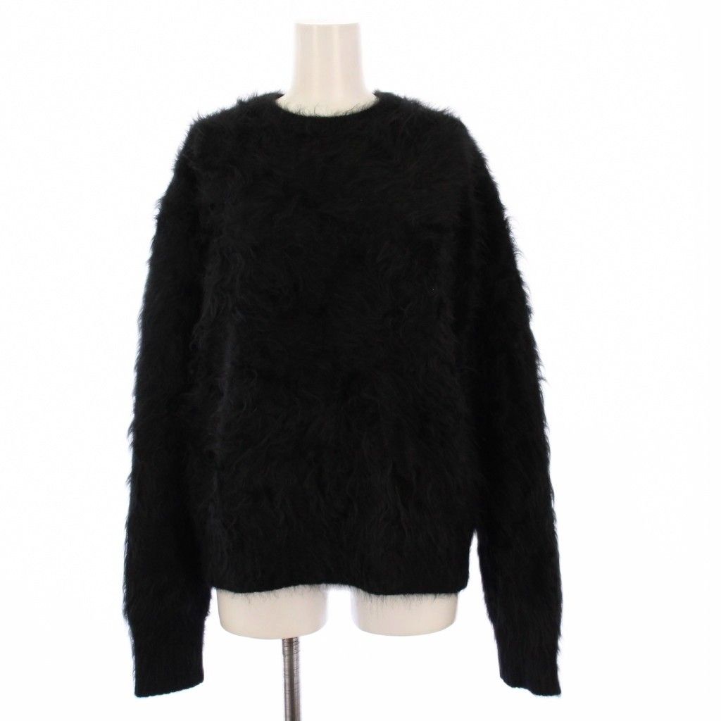 ブラミンク BLAMINK ファーカシミヤ7 Gクルーネックセーター ニット 長袖 38 黒 7913-299-0220 |KH