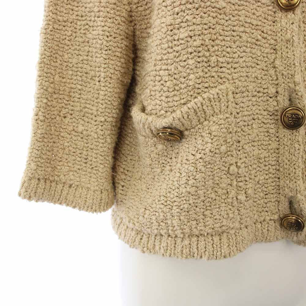 PRADA★プラダブークレカーディガン36★ゴールドベージュ PRADA☆プラダブークレカーディガン36☆ゴールドベージュ PRADA