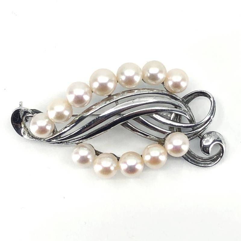 美品】MIKIMOTO ミキモト／パール 真珠 12珠 シルバー M・S刻印