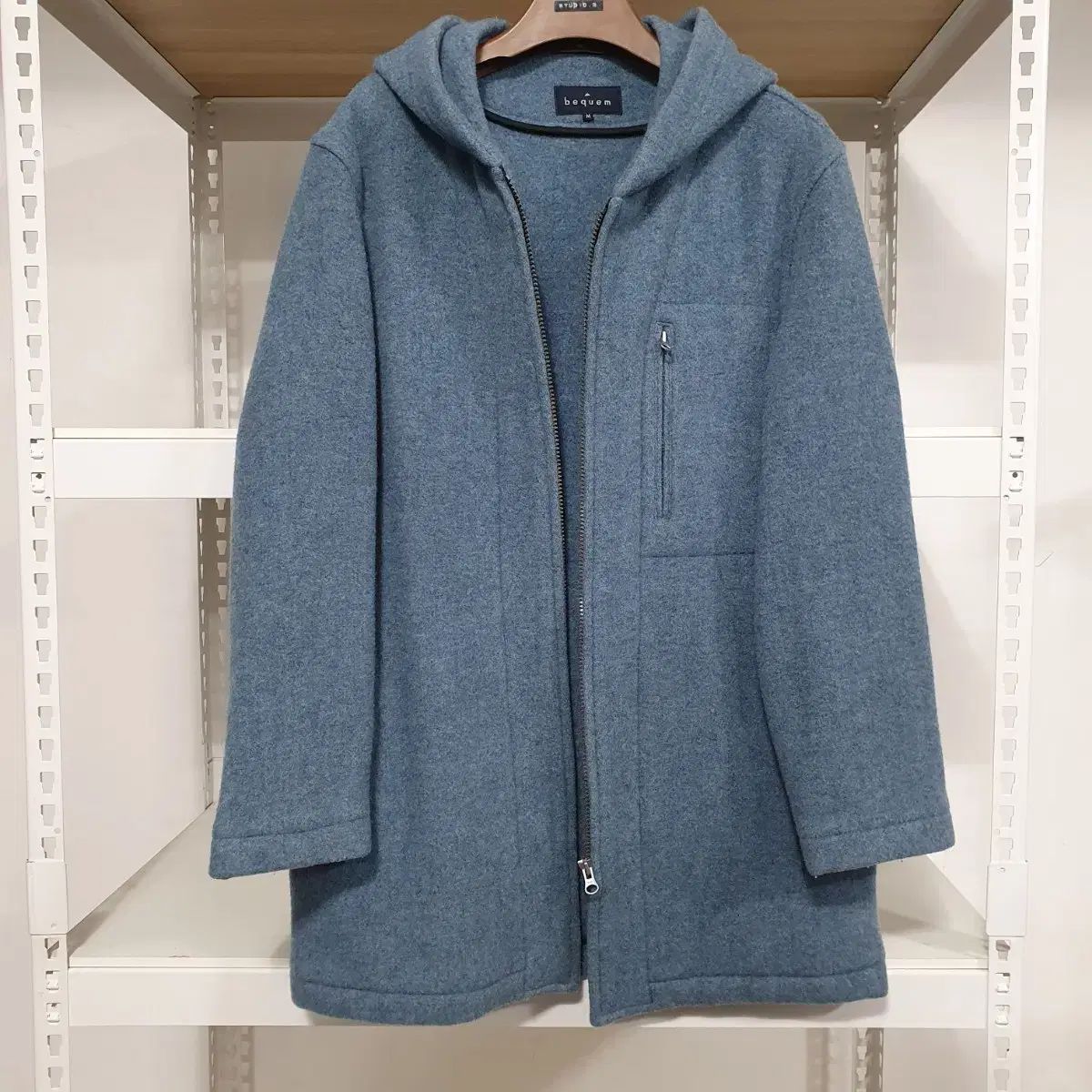 日本 ヴィンテージ bequem フード ウール コート M