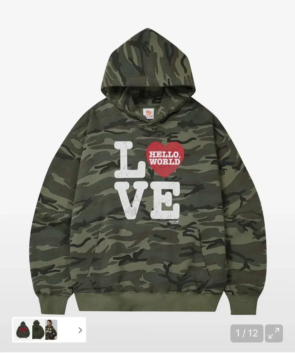 MIM THE WARDROBE ミムザワードローブ LOVE カモフラ WHO フーディー Tシャツ