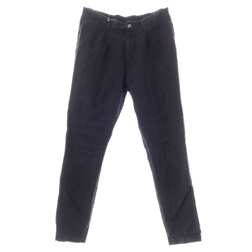 【中古】デヴォレ インチピット DEVORE Incipit シアサッカーコットン スラックスパンツ ブラック【サイズ50】【メンズ】