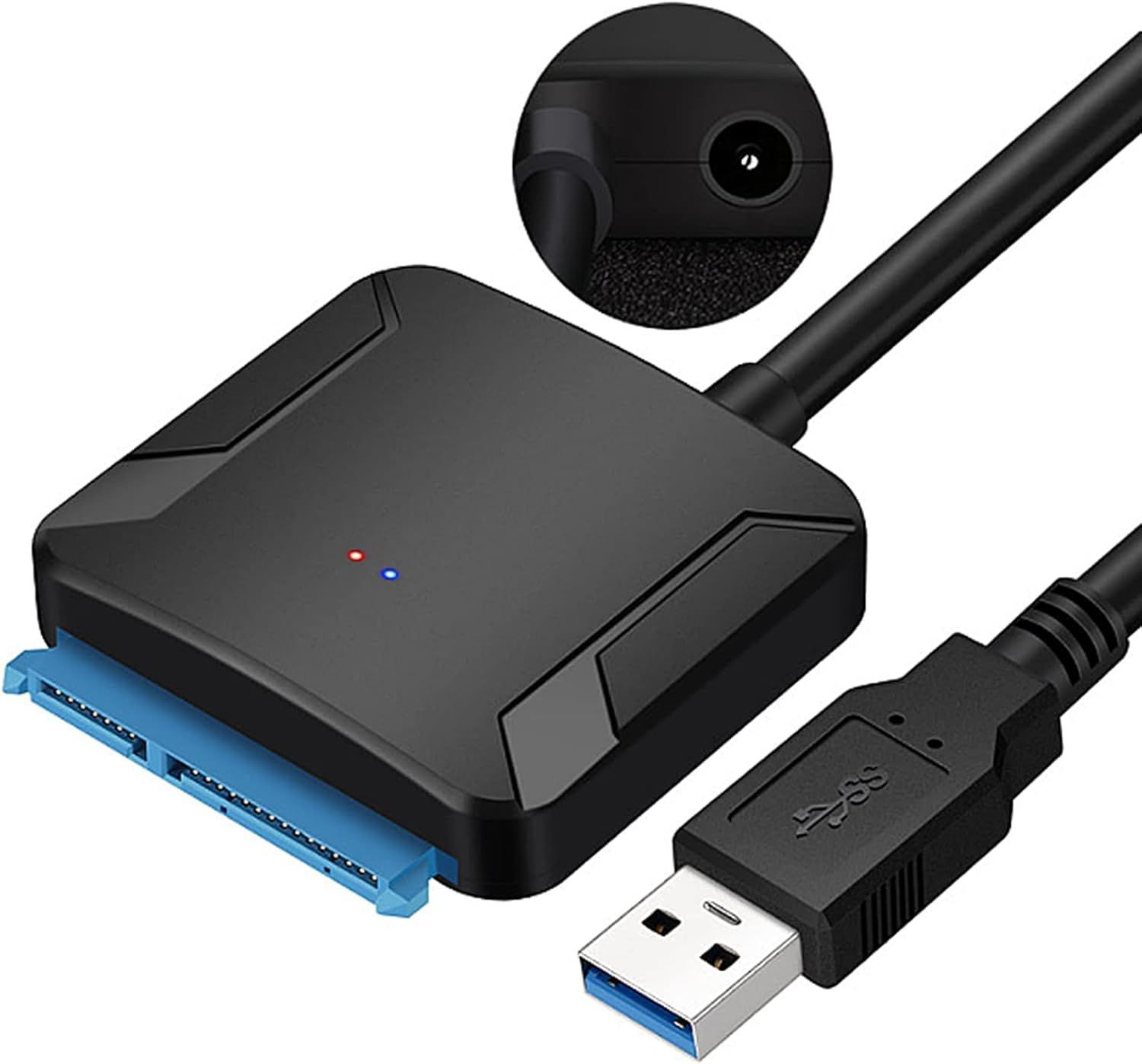 SATA USB Converter Cable 3.5/2.5 inch HDD SSD UASP Compatible S Converter Cable High Speed Transmission PS4 Windows/Mac OS/Linux/Chrome OS Compatible 5Gbps USB3.0 UASP High Speed Transfer Power Adapter Not Included