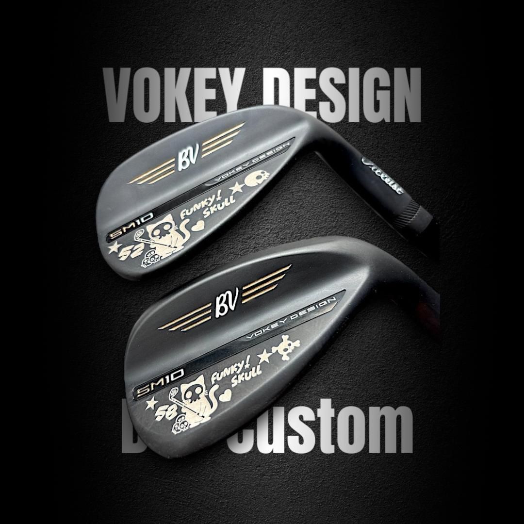 タイトリスト SM10ジェットブラック★スカルキャット カスタム 52＆58 タイトリスト VOKEY SM10ジェットブラック☆スカルキャットVer.2