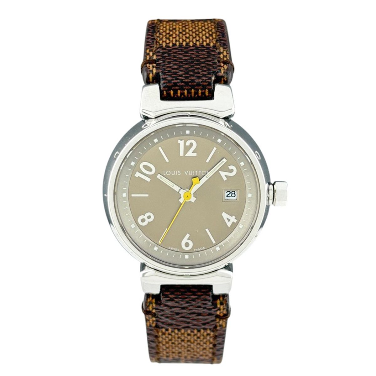 ルイ・ヴィトン Louis Vuitton タンブール Q1212 腕時計 SS レザー