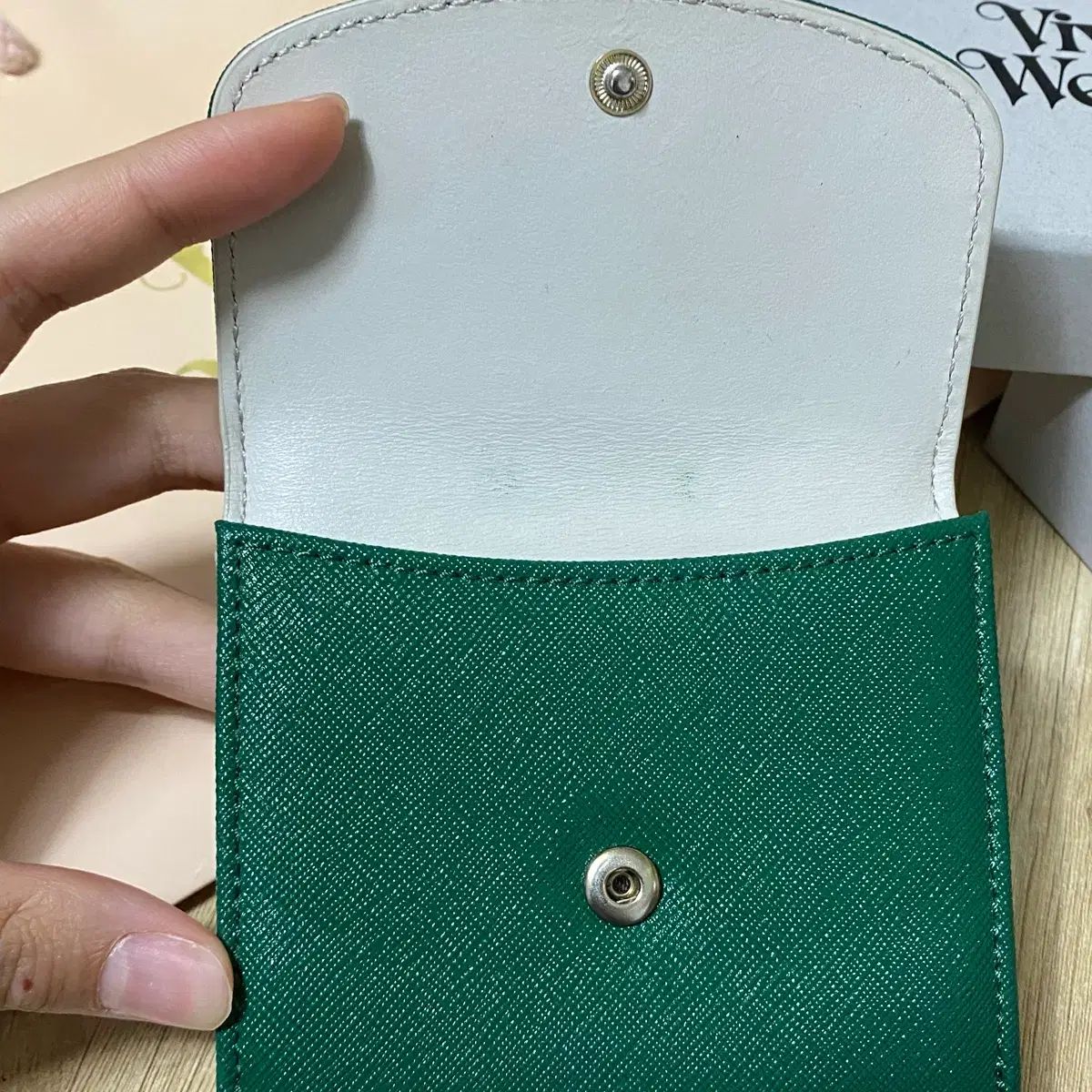Vivienne Westwood ヴィヴィアン ウエストウッド グリーン 二つ折り財布 ボックス お買い物バッグ 含む