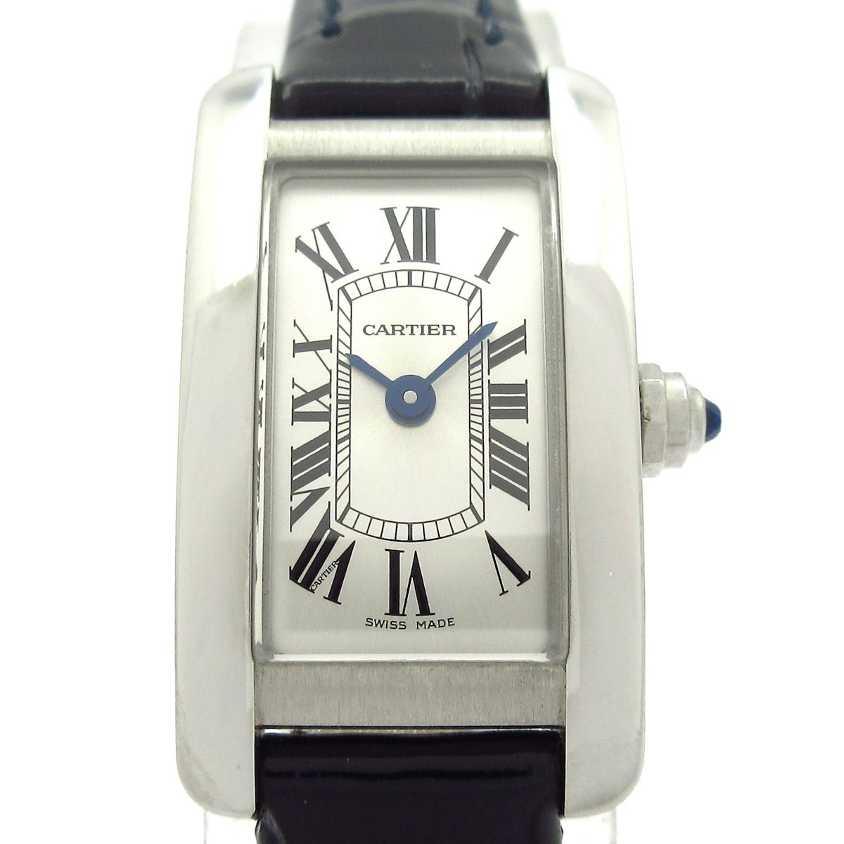 Cartier カルティエ 腕時計 タンクアメリカンミニ レディース SS|アリゲーターベルト シルバー