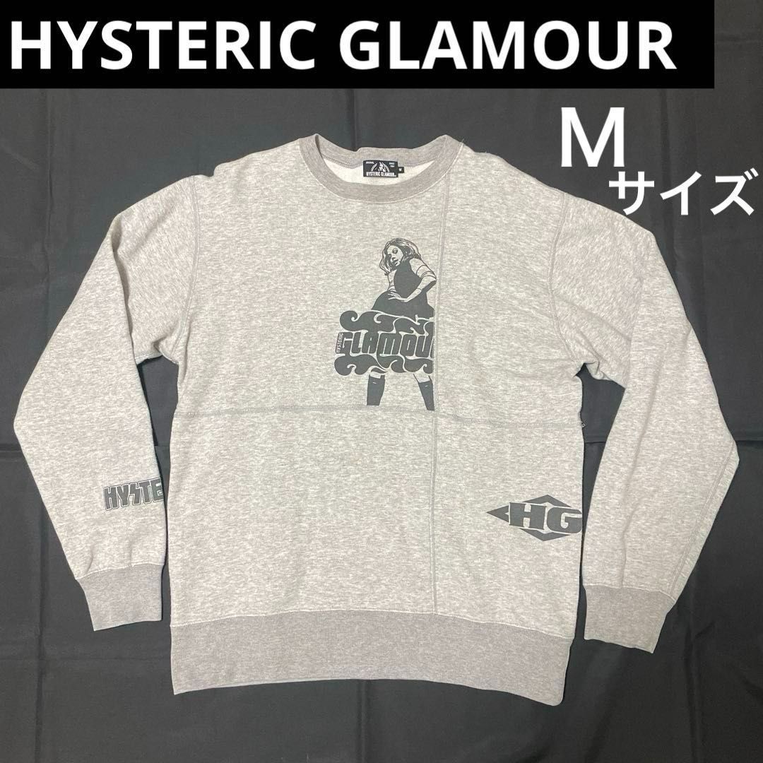 ヒステリックグラマー 両面プリント HYSTERIC ROCK HG 薄手スウェットシャツ Ｍサイズ トレーナー 長袖カットソー グレー GLAMOUR メンズ|レディース|ユニセックス ヒスガール ヴィクセンガール