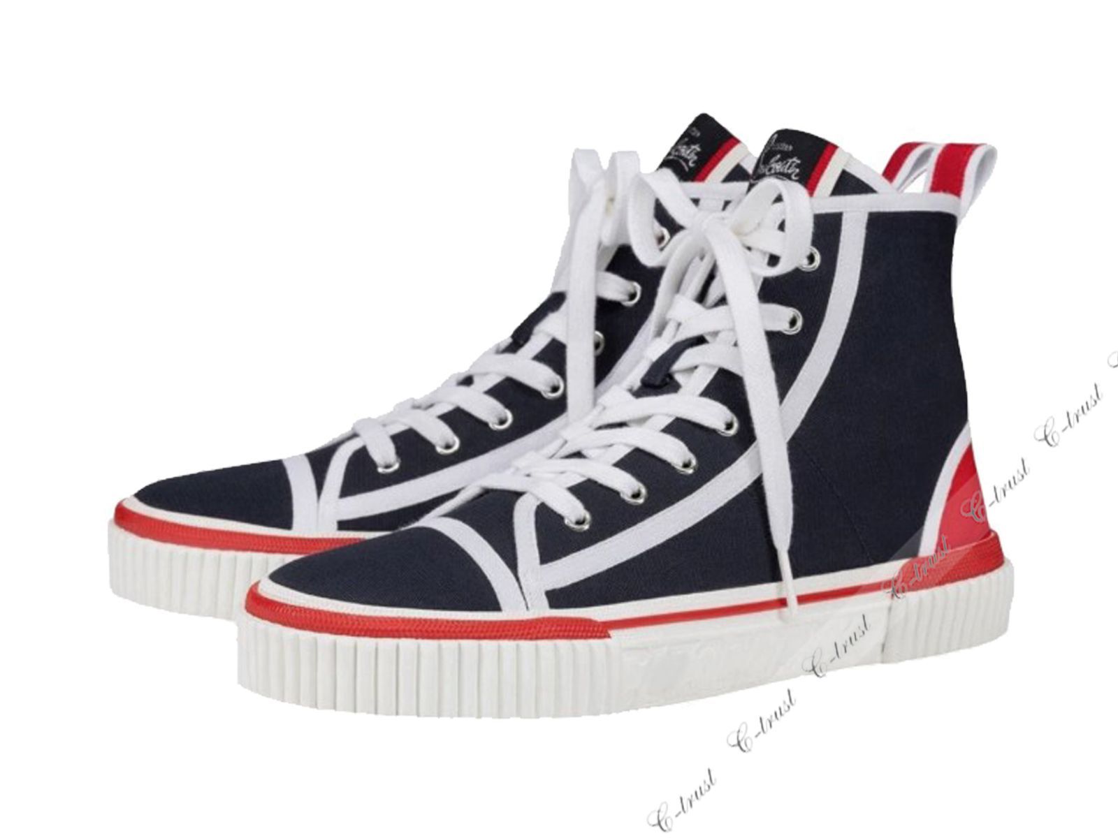 Christian Louboutin クリスチャン ルブタン PEDRO FLAT ハイカット スニーカー 靴 ロゴ イタリア製 SIERRA M 086-