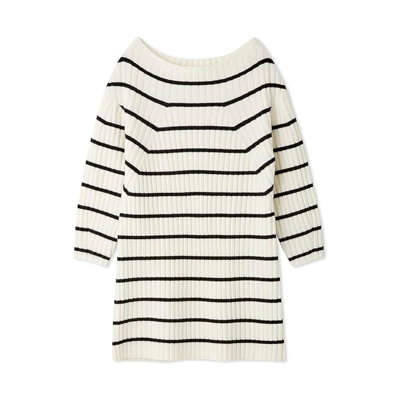 リブニットミニワンピ