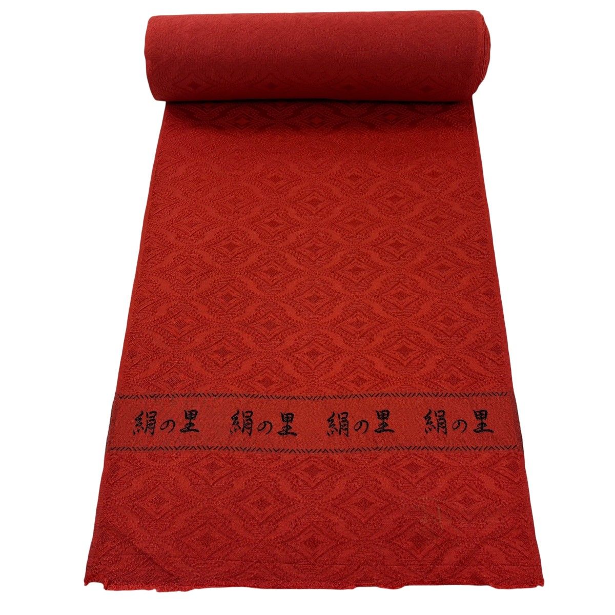 反物 優品 羽尺 羽織 和装コート 地紋 朱色 正絹 【中古】 - メルカリ