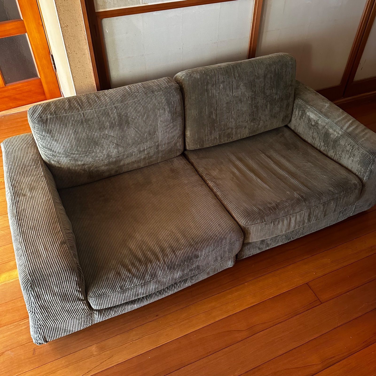 ニコアンド ローソファ グリーン コーデュロイ生地 - メルカリ