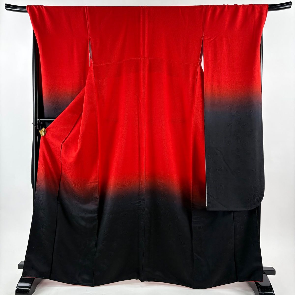 振袖 身丈165.5 cm 裄丈70 L 袷 地紋 染め分け ぼかし 赤 正絹 秀品