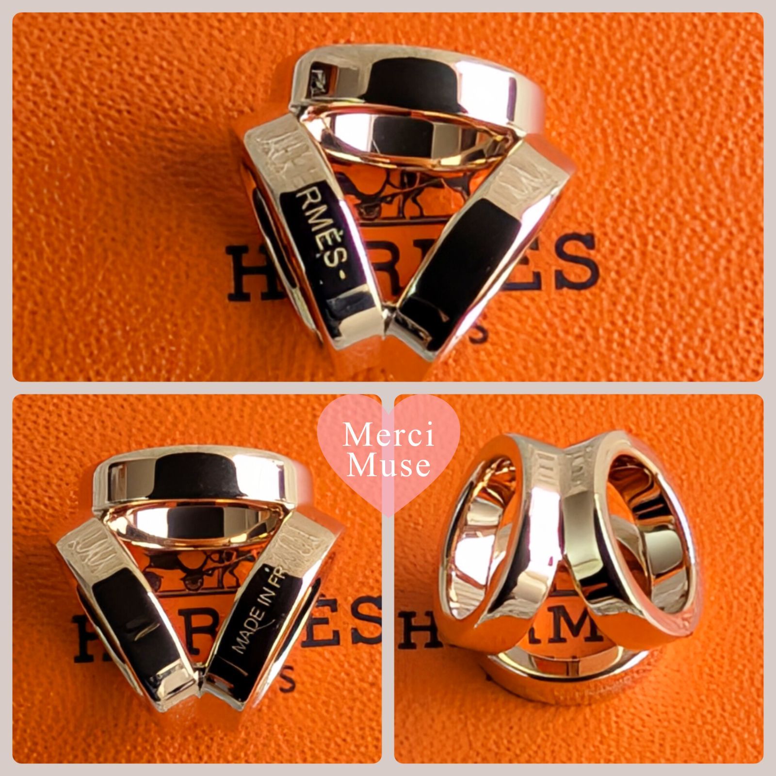 ❤未使用品❤ツイリーリング ミニトリオ ゴールド金具 エルメス ネックレスにも ❤未使用品❤ツイリーリング ミニトリオ ゴールド金具 エルメス