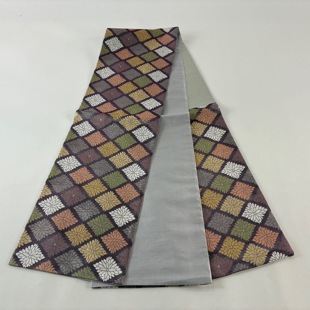 袋帯 秀品 花菱 金糸 箔 紫 六通 正絹 【中古】 - メルカリ