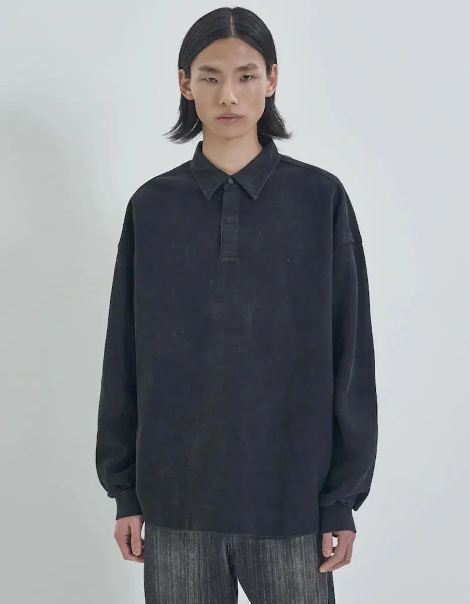 ジュンジェイ 25 FW ポロ ピケ ダイング オーバーサイズ ロングスリーブ M