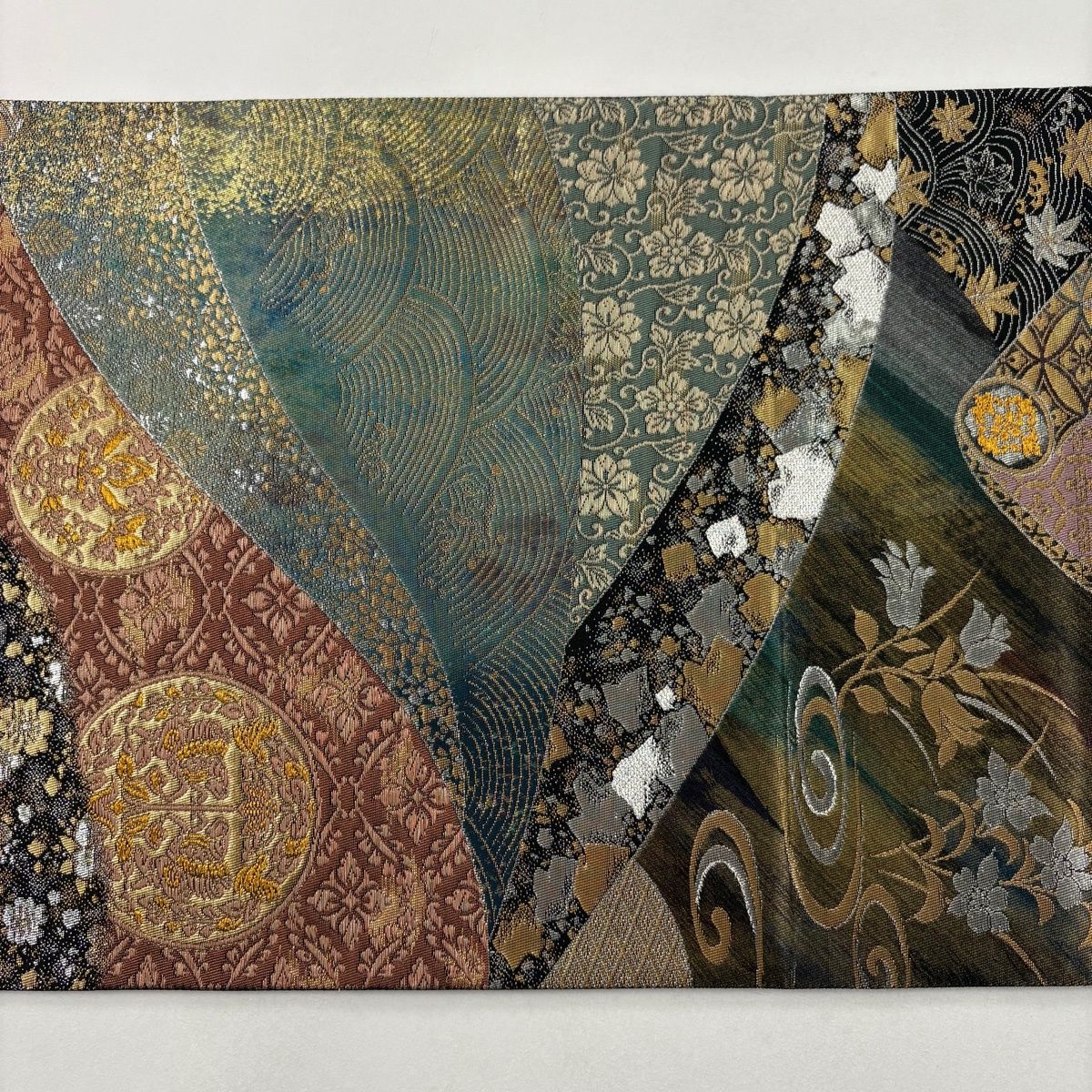 袋帯 秀品 七宝花菱 桜 金糸 箔 緑 六通 正絹 【中古】 - メルカリ