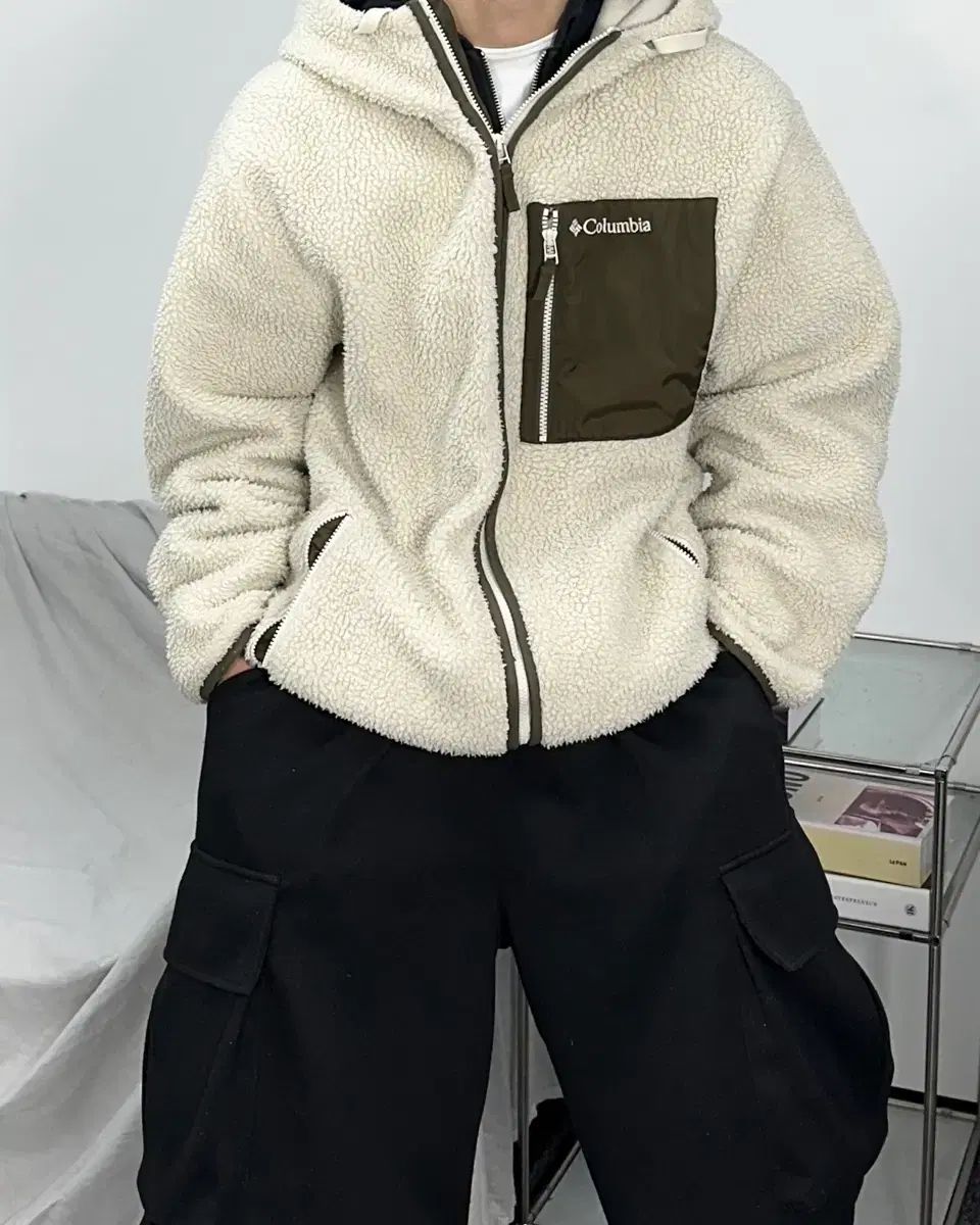 コロンビア チョコ ブラウン チェスト ポケット フリース ジャケット 3 XL