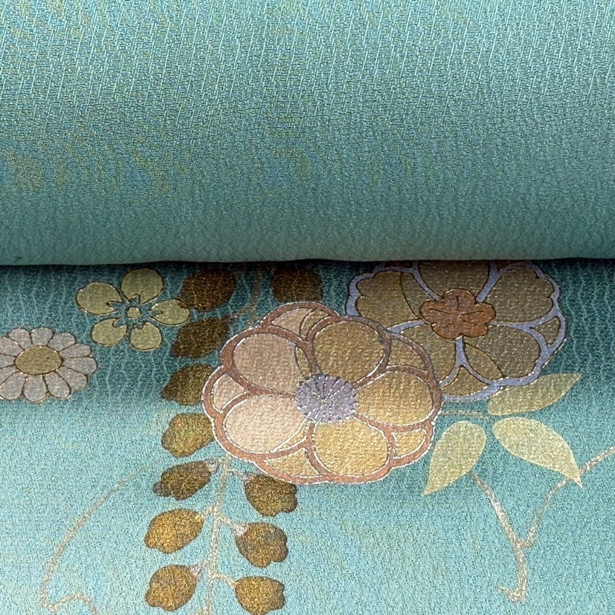 反物 秀品 付下げ 草花 金彩 染め分け 薄緑 正絹 【中古】 - メルカリ
