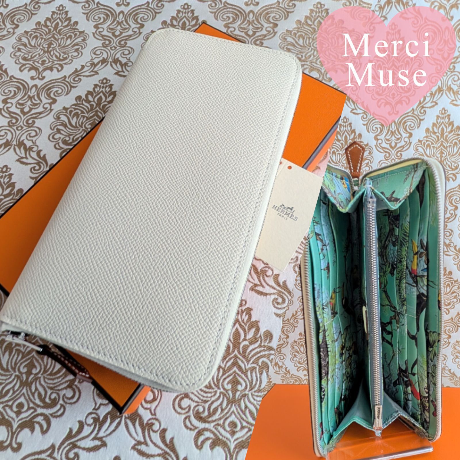 ♥品 アザップロング シルクイン ナタ エプソン エルメス Z刻印 長財布 MerciMuse メルシーミューズ