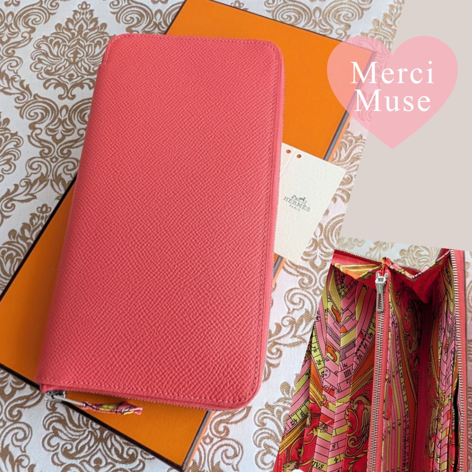 アザップロング シルクイン ローズジャイプール 長財布 ヴォーエプソン アザップロング シルクイン ローズジャイプール ラウンドファスナー長