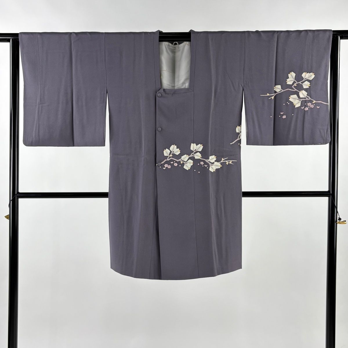 道行 身丈96.5cm 裄丈66cm M 和装コート 角衿 加賀友禅 藤村建雄 落款