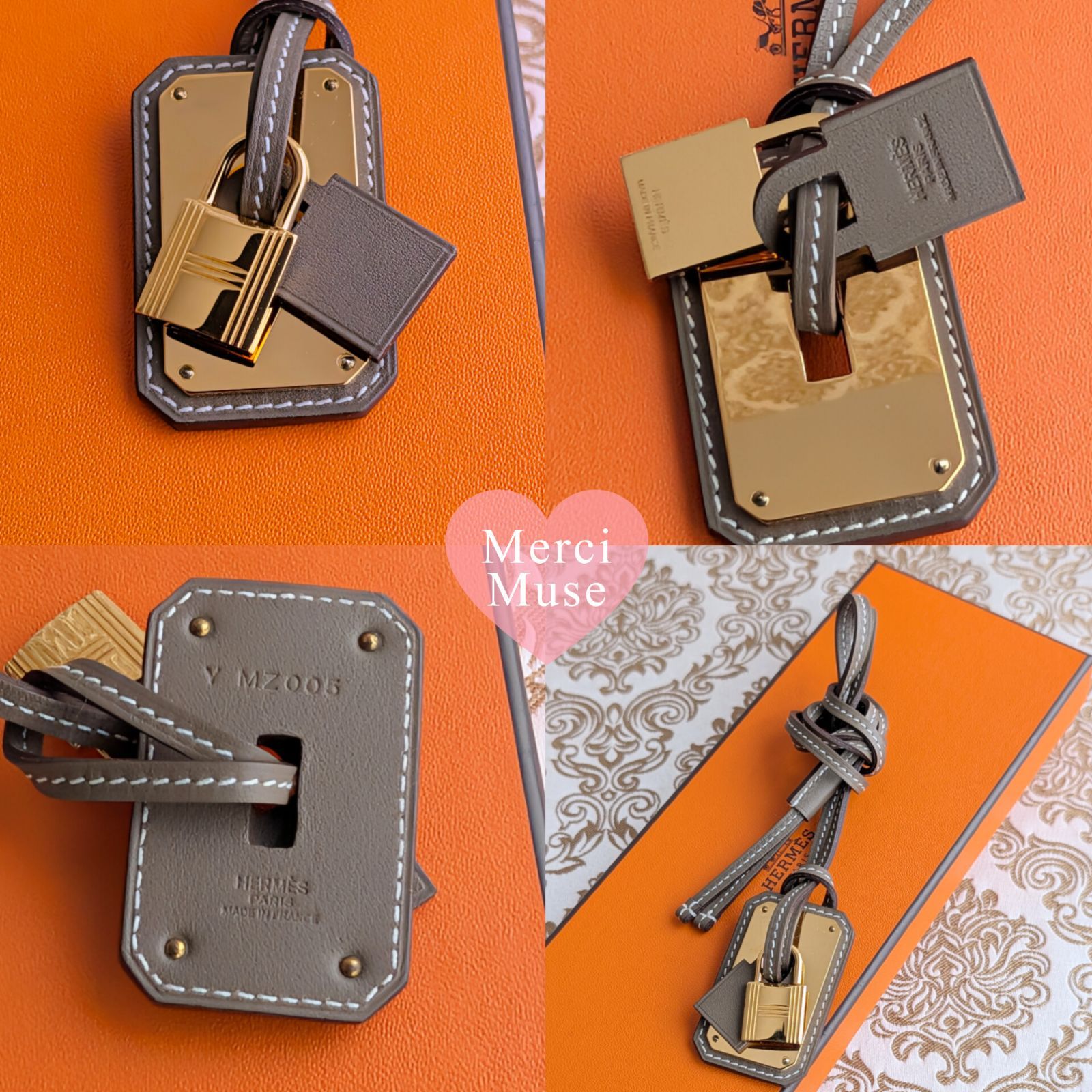 なお品 オーケリーGMネックレス エトゥープｘゴールド金具 エルメス 主役級 MerciMuse メルシーミューズ